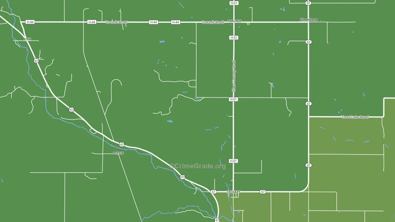 49891, MI Map of Vehicle Theft Rates
