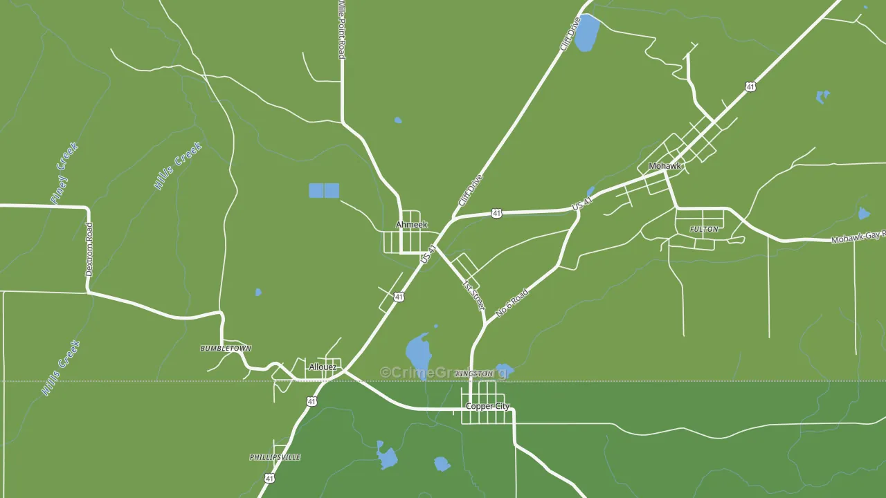 49901, MI Map of Vehicle Theft Rates
