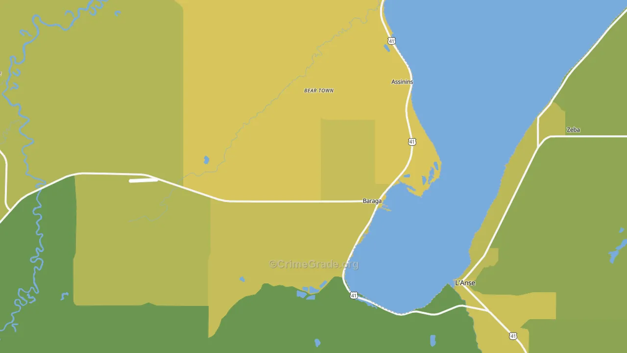49908, MI Map of Vehicle Theft Rates