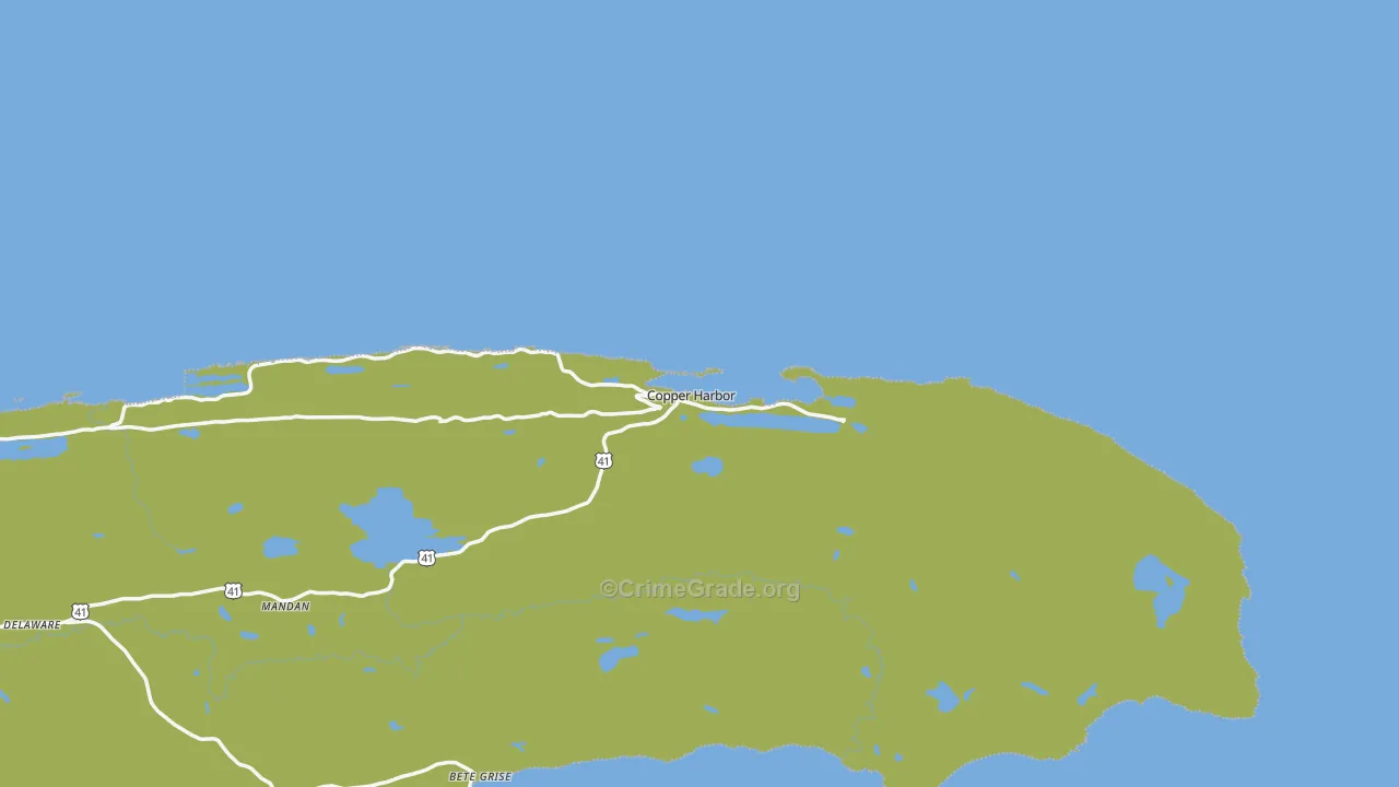 49918, MI Map of Vehicle Theft Rates