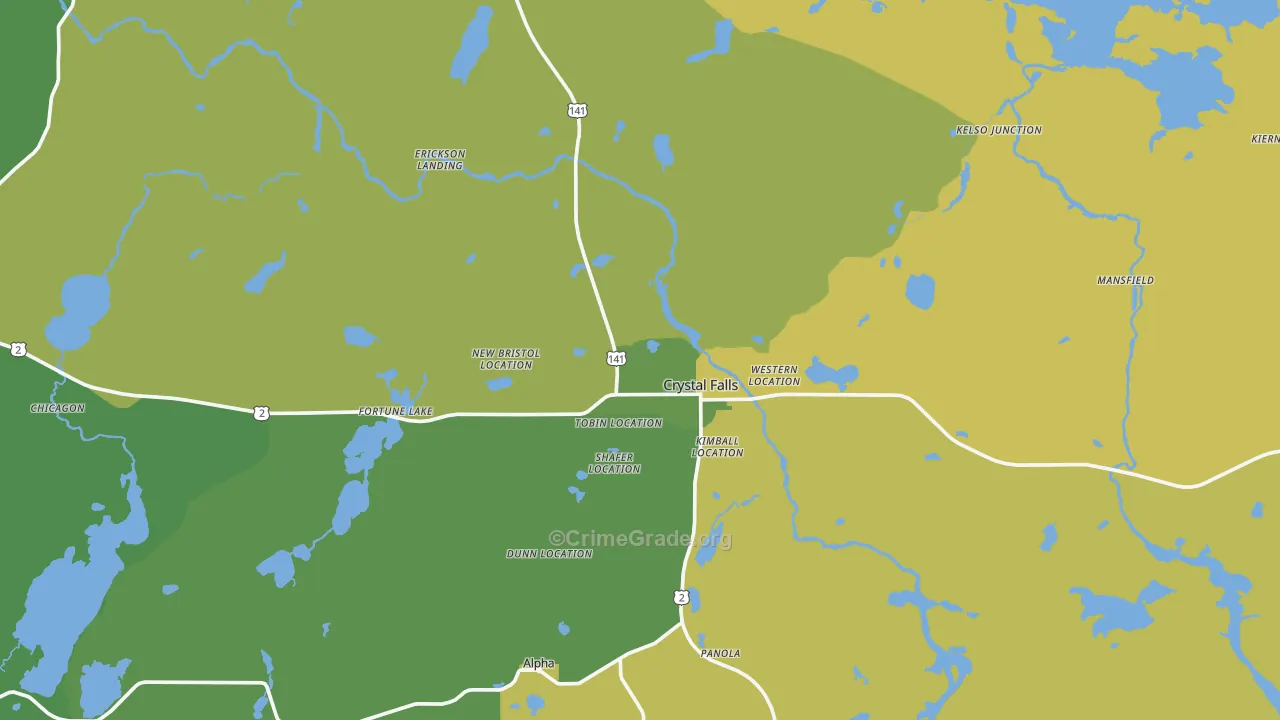 49920, MI Map of Vehicle Theft Rates