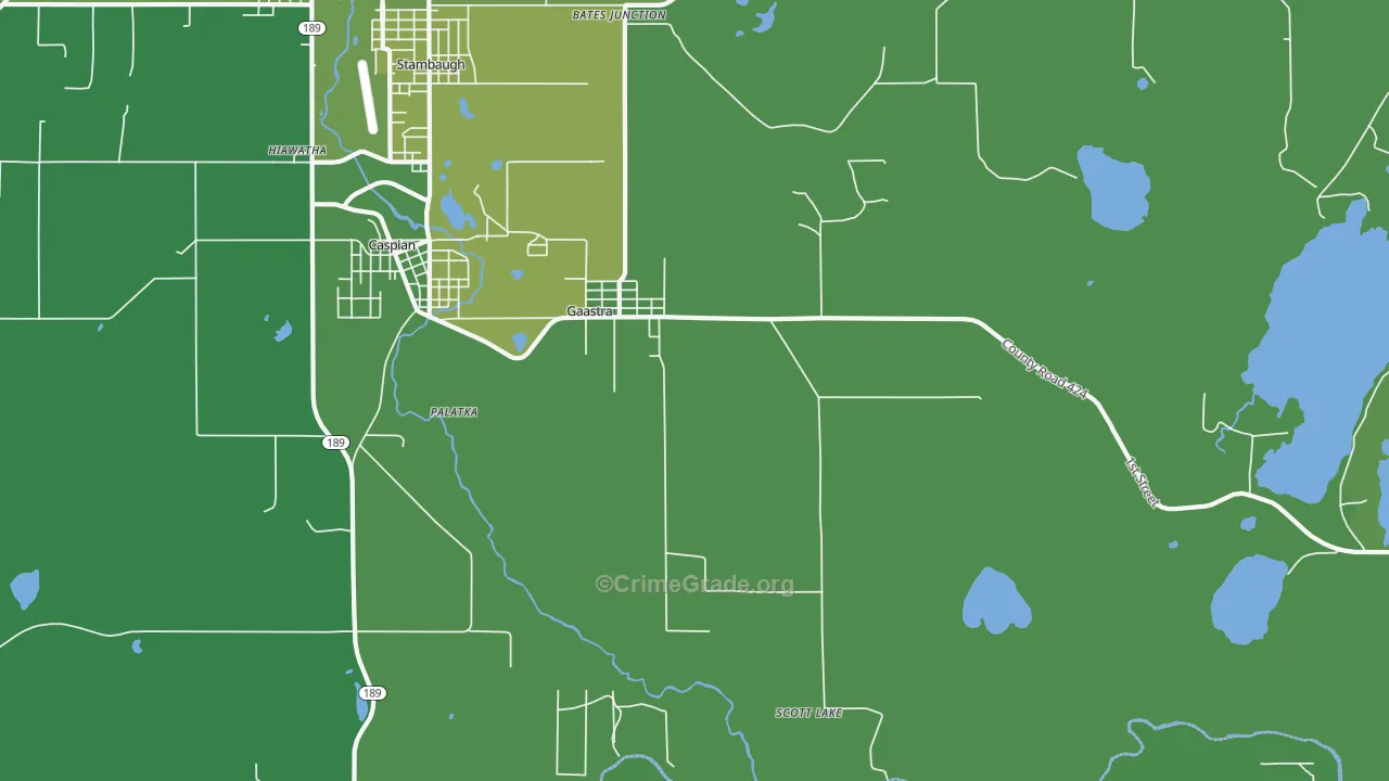 49927, MI Map of Vehicle Theft Rates