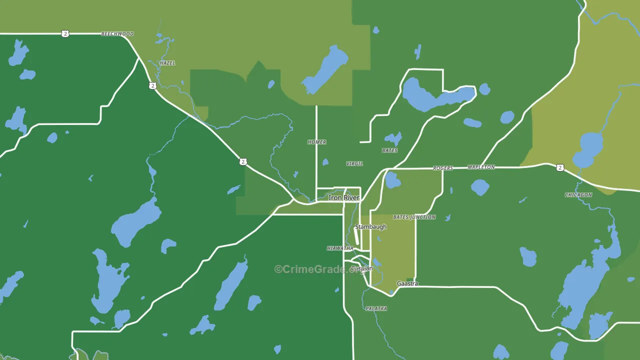 49935, MI Map of Vehicle Theft Rates