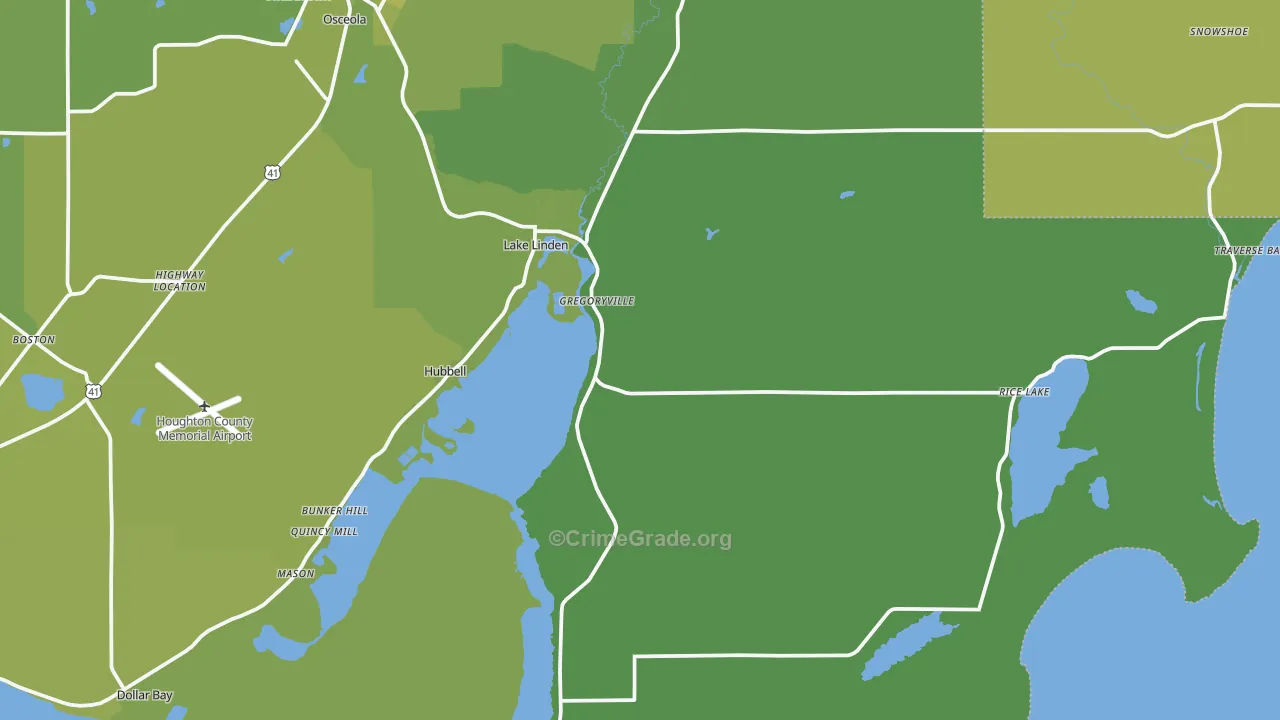 49945, MI Map of Vehicle Theft Rates