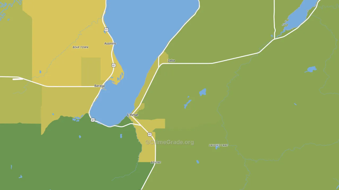 49946, MI Map of Vehicle Theft Rates