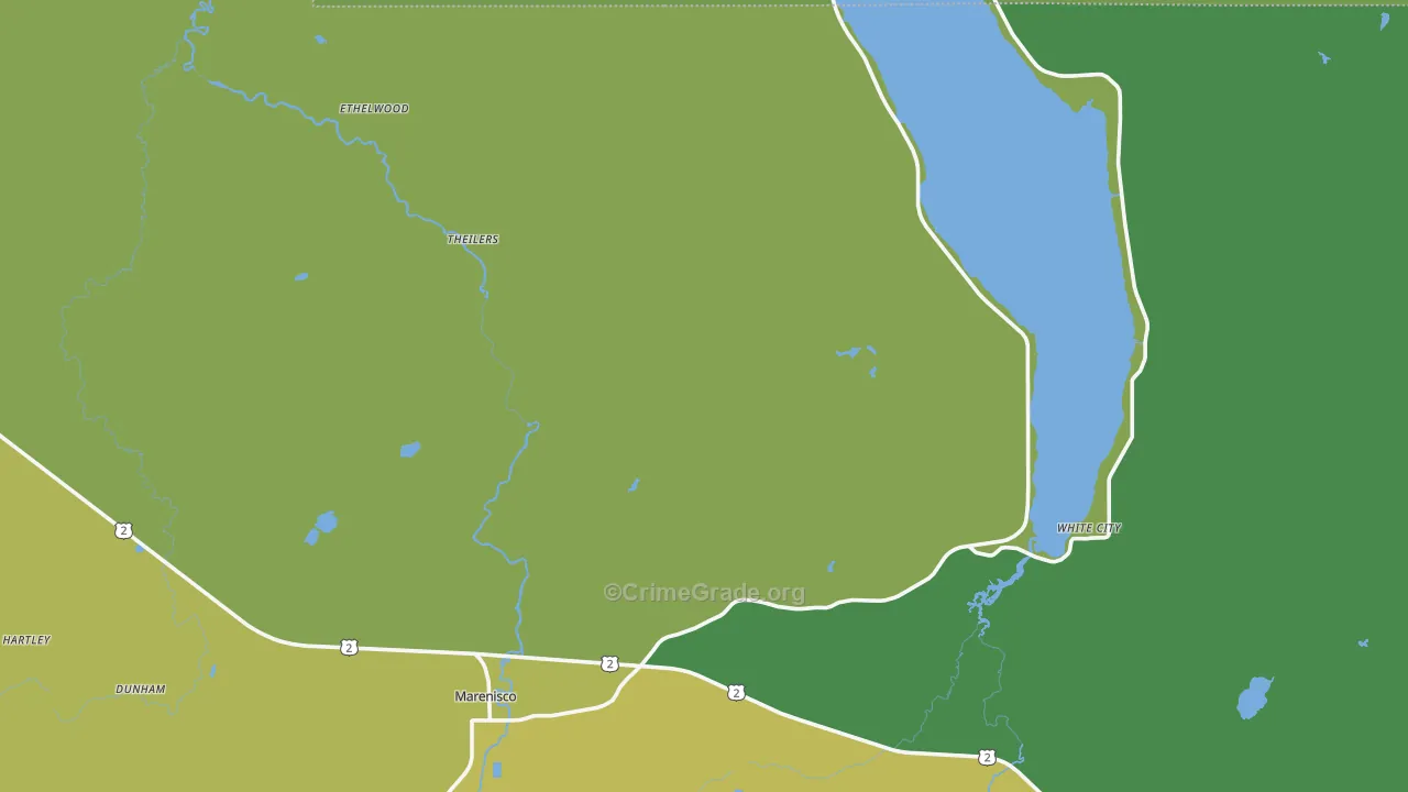 49947, MI Map of Vehicle Theft Rates