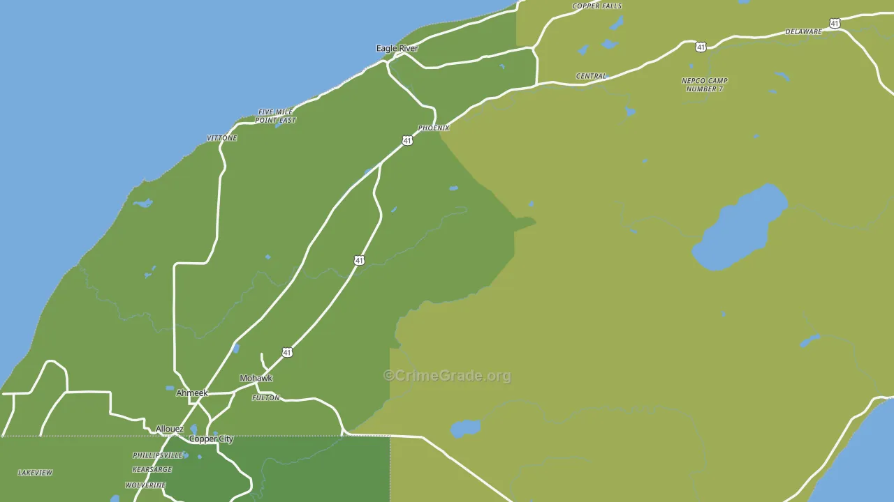 49950, MI Map of Vehicle Theft Rates