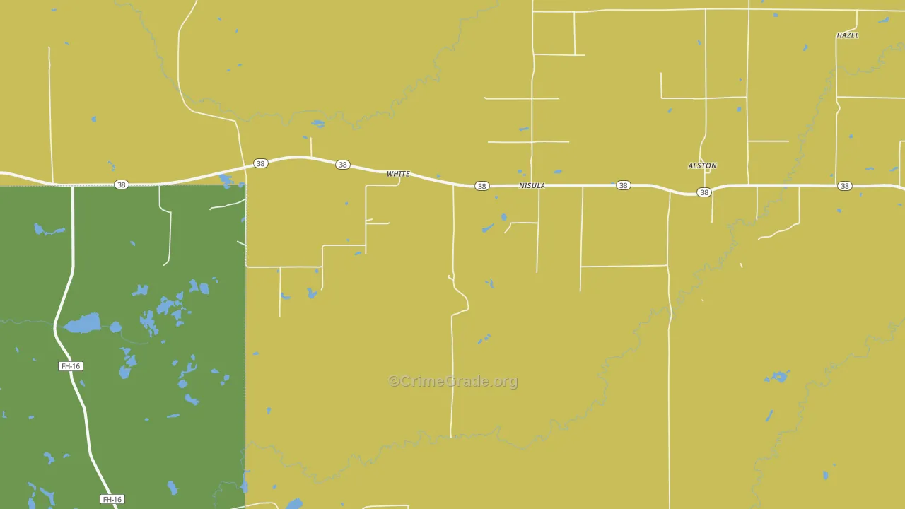 49952, MI Map of Vehicle Theft Rates