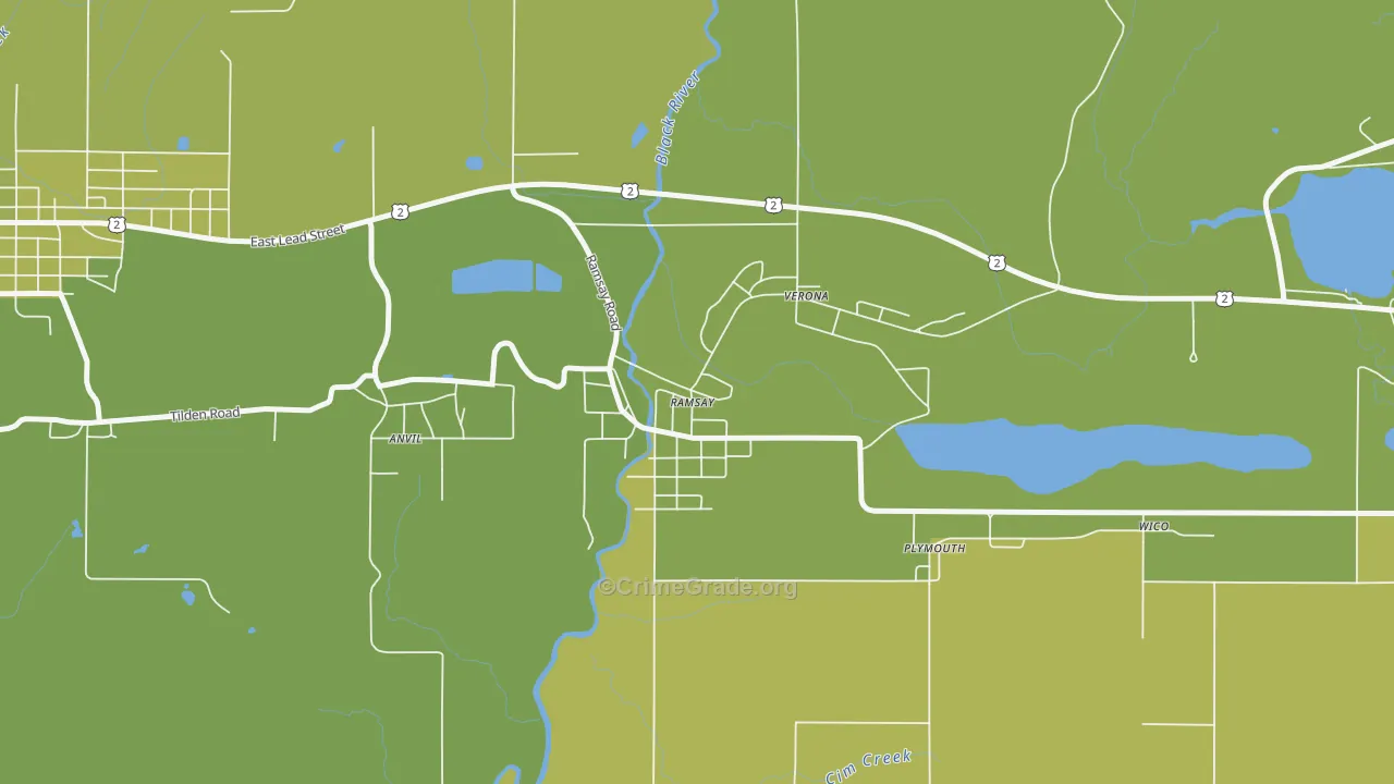 49959, MI Map of Vehicle Theft Rates