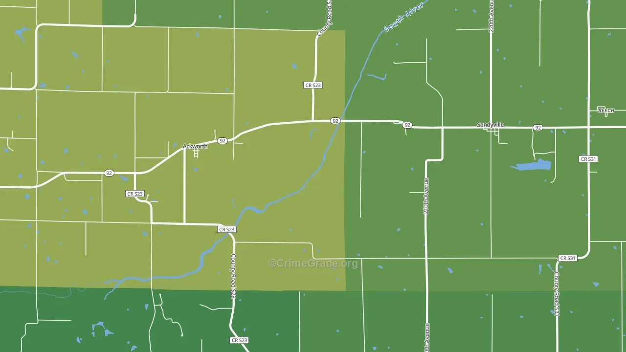 50001, IA Map of Vehicle Theft Rates
