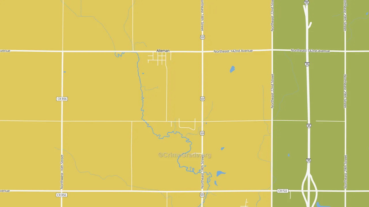 50007, IA Map of Vehicle Theft Rates
