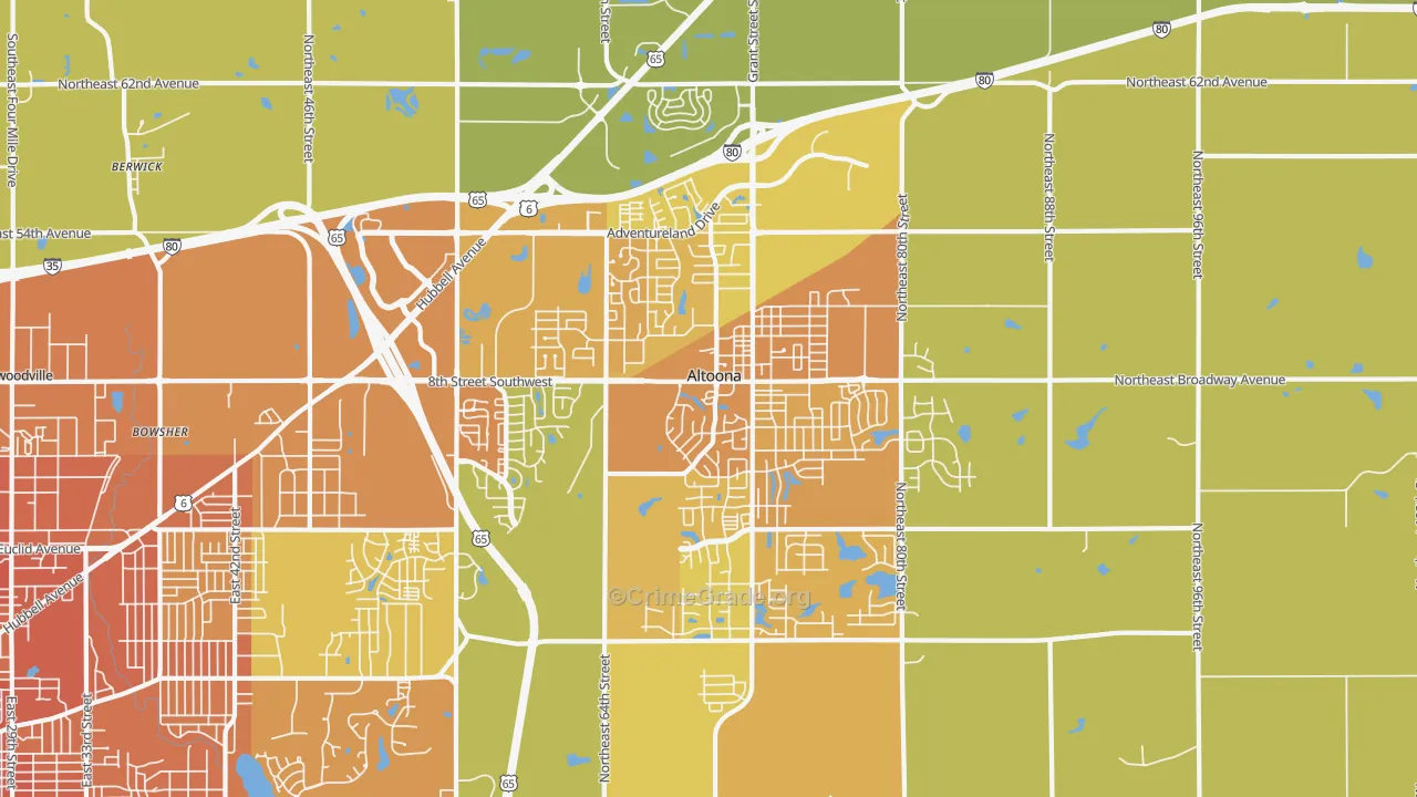 50009, IA Map of Vehicle Theft Rates