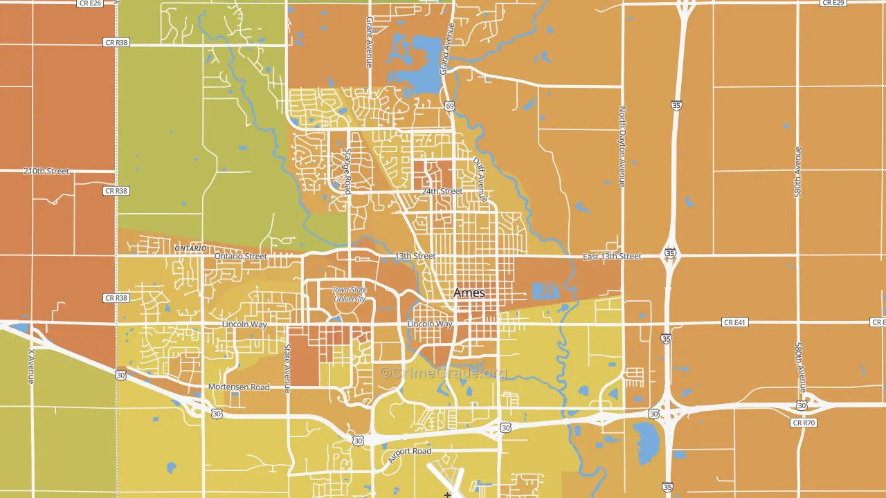 50010, IA Map of Vehicle Theft Rates