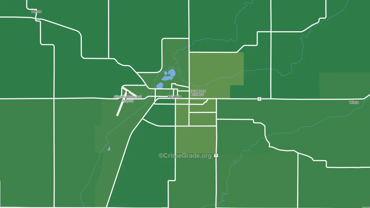 50022, IA Map of Vehicle Theft Rates