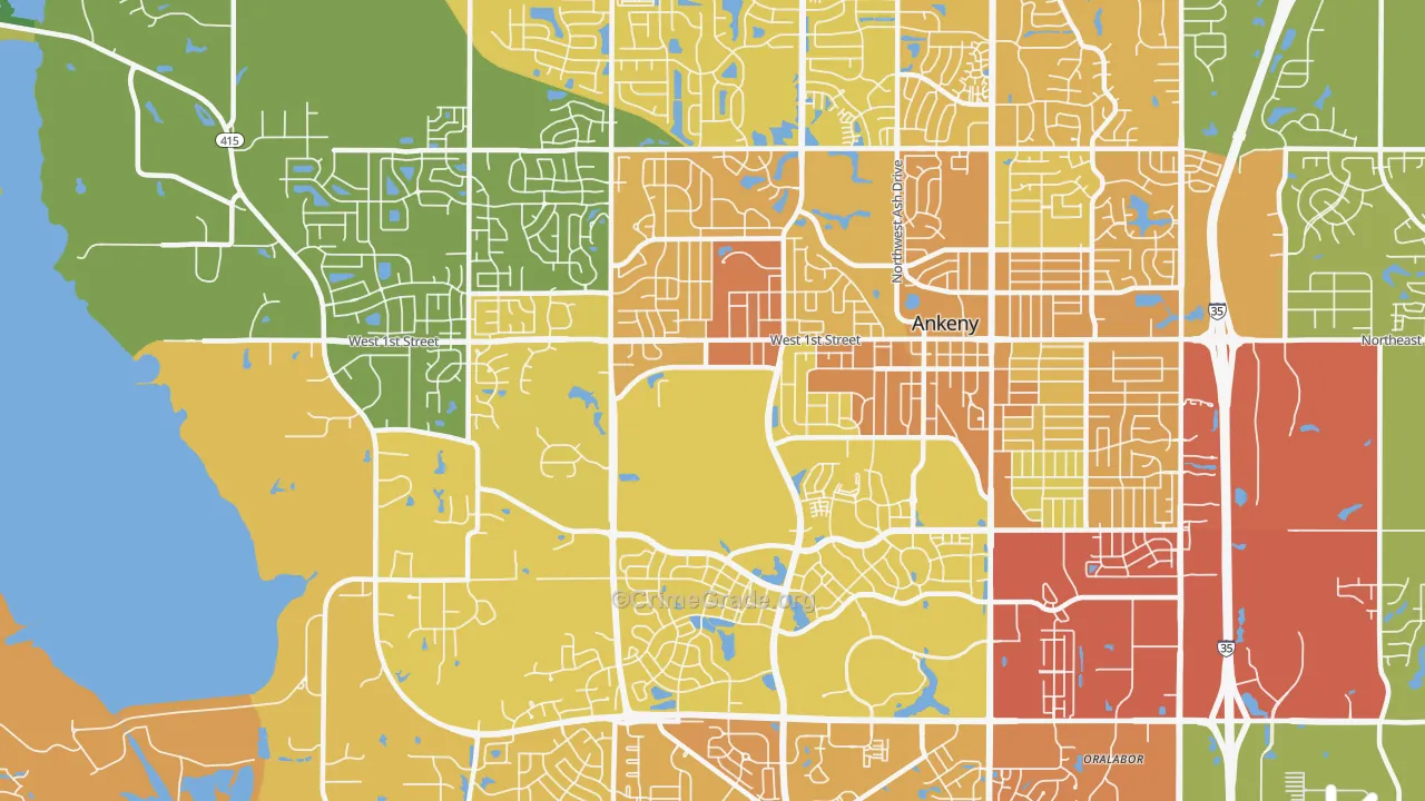 50023, IA Map of Vehicle Theft Rates