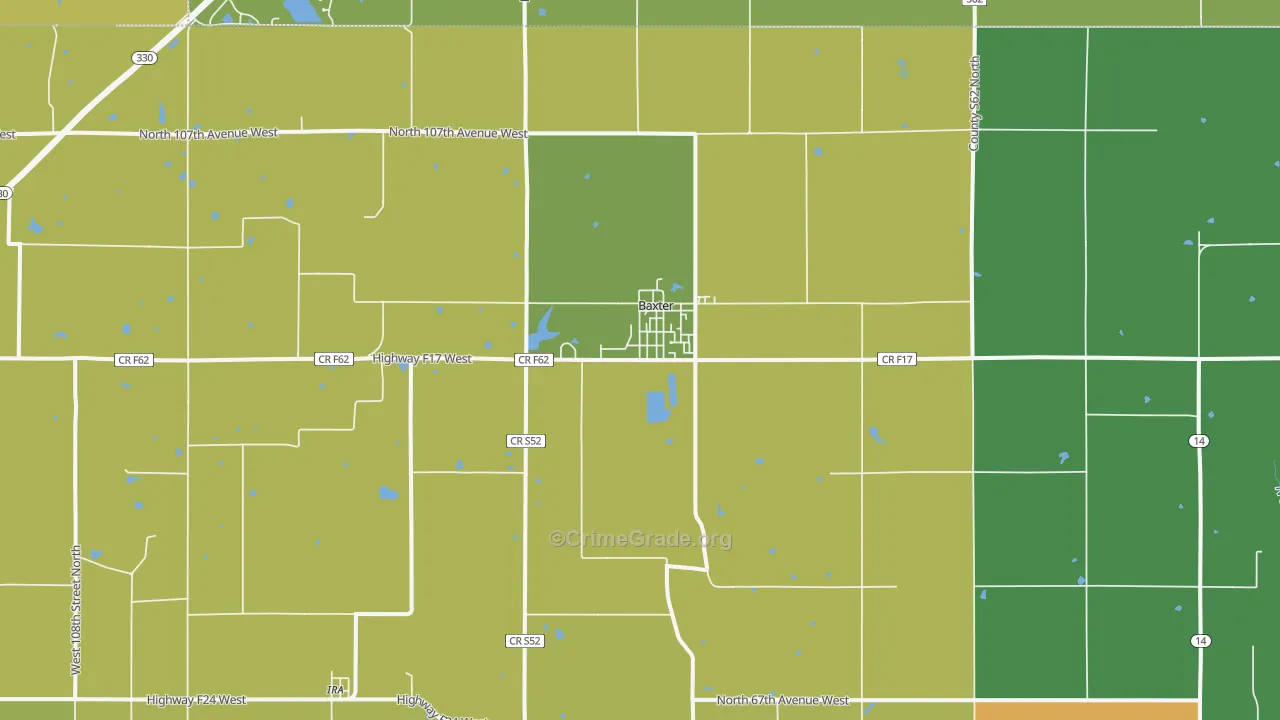 50028, IA Map of Vehicle Theft Rates