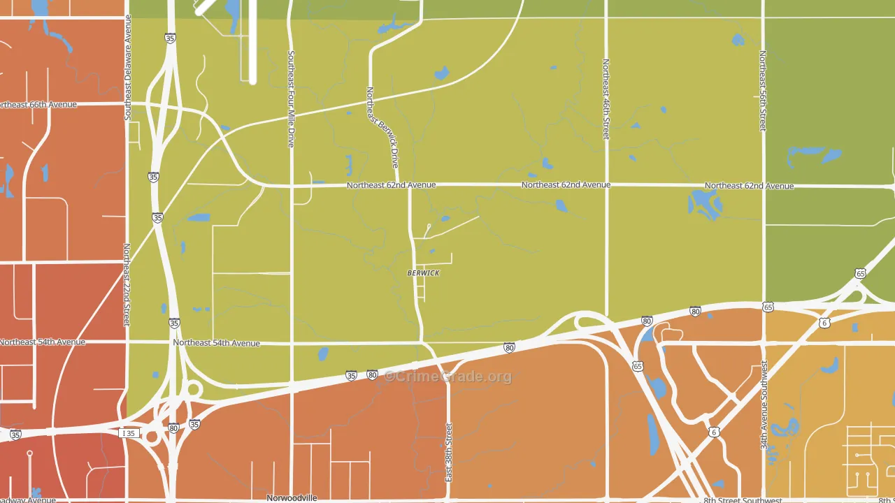 50032, IA Map of Vehicle Theft Rates