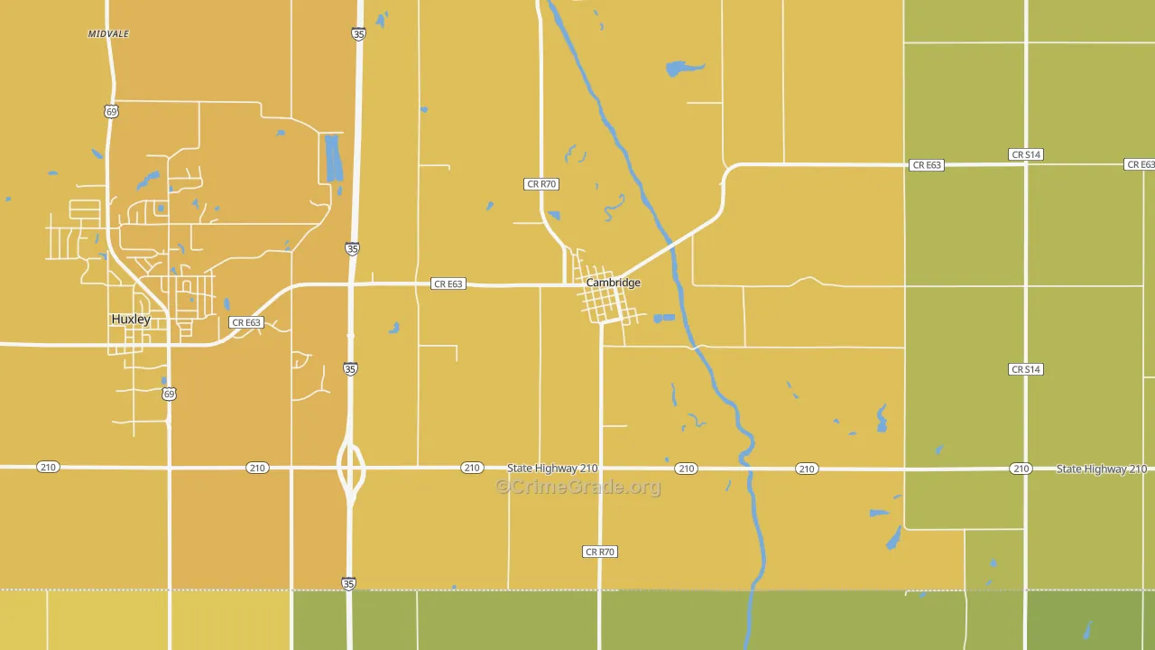 50046, IA Map of Vehicle Theft Rates