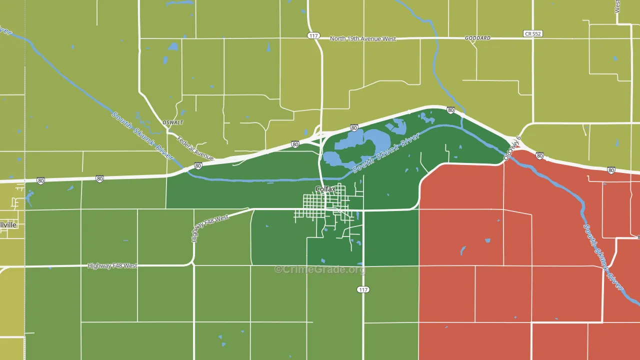 50054, IA Map of Vehicle Theft Rates