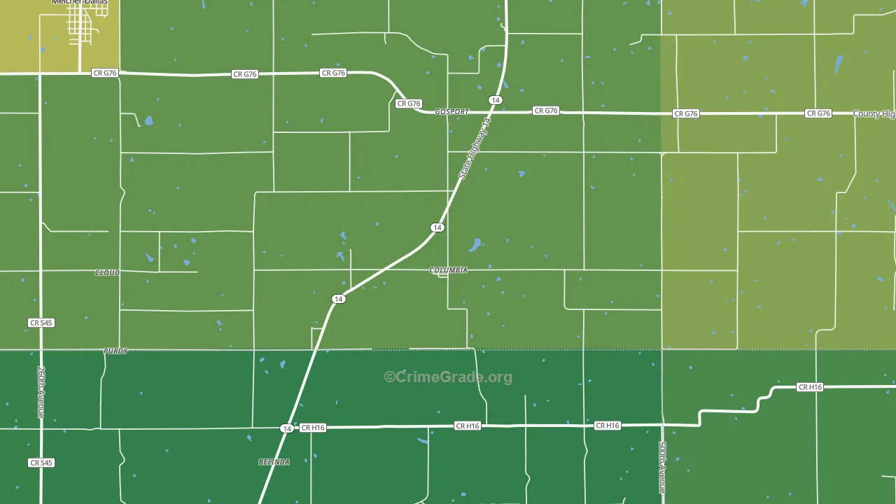 50057, IA Map of Vehicle Theft Rates