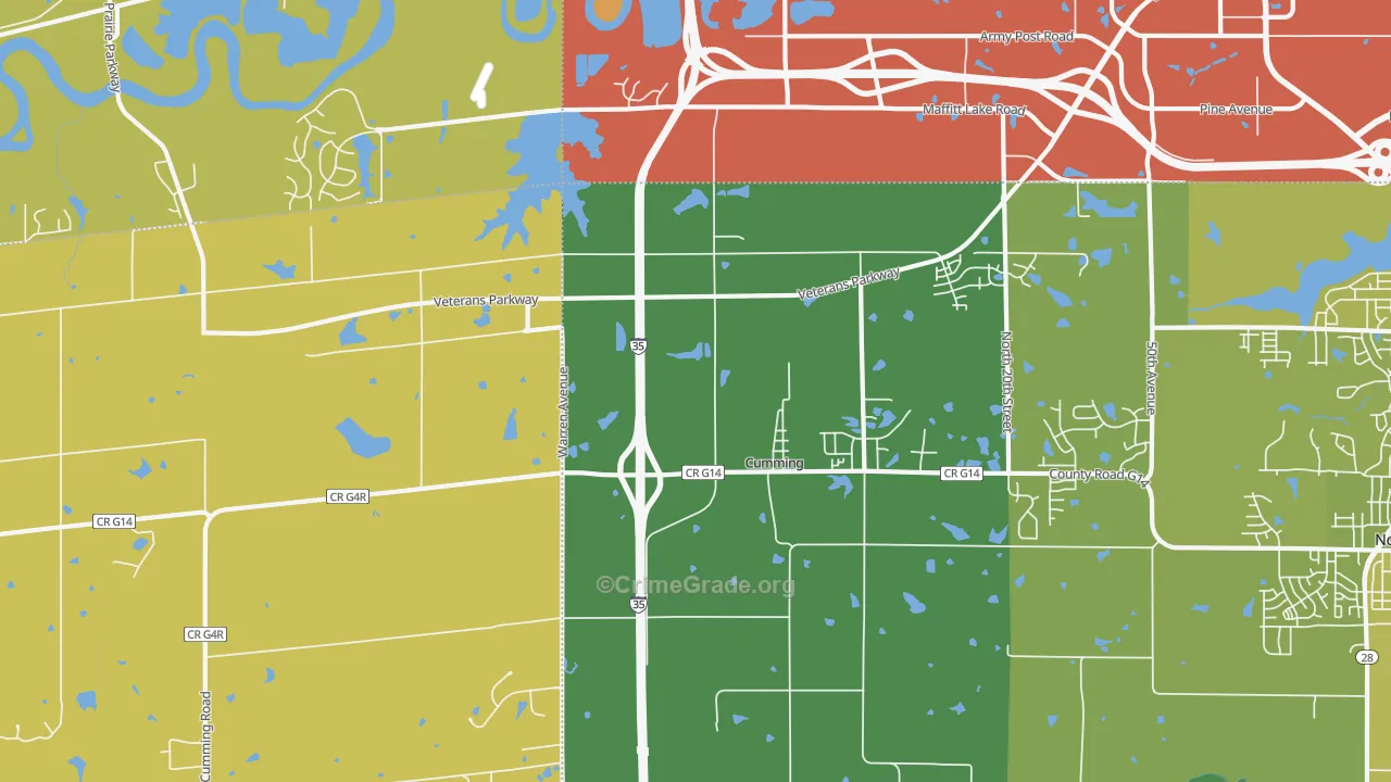 50061, IA Map of Vehicle Theft Rates