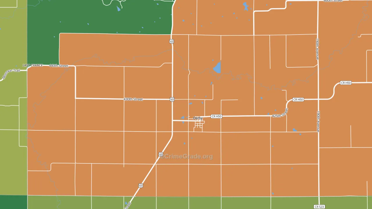 50068, IA Map of Vehicle Theft Rates
