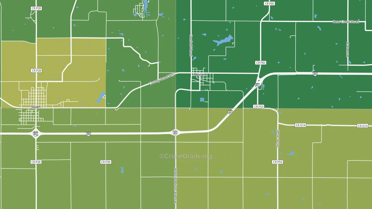 50070, IA Map of Vehicle Theft Rates
