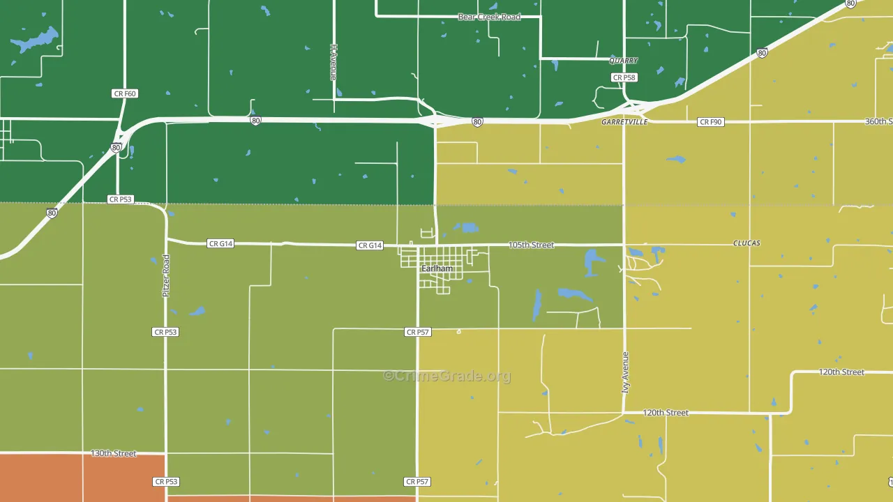 50072, IA Map of Vehicle Theft Rates