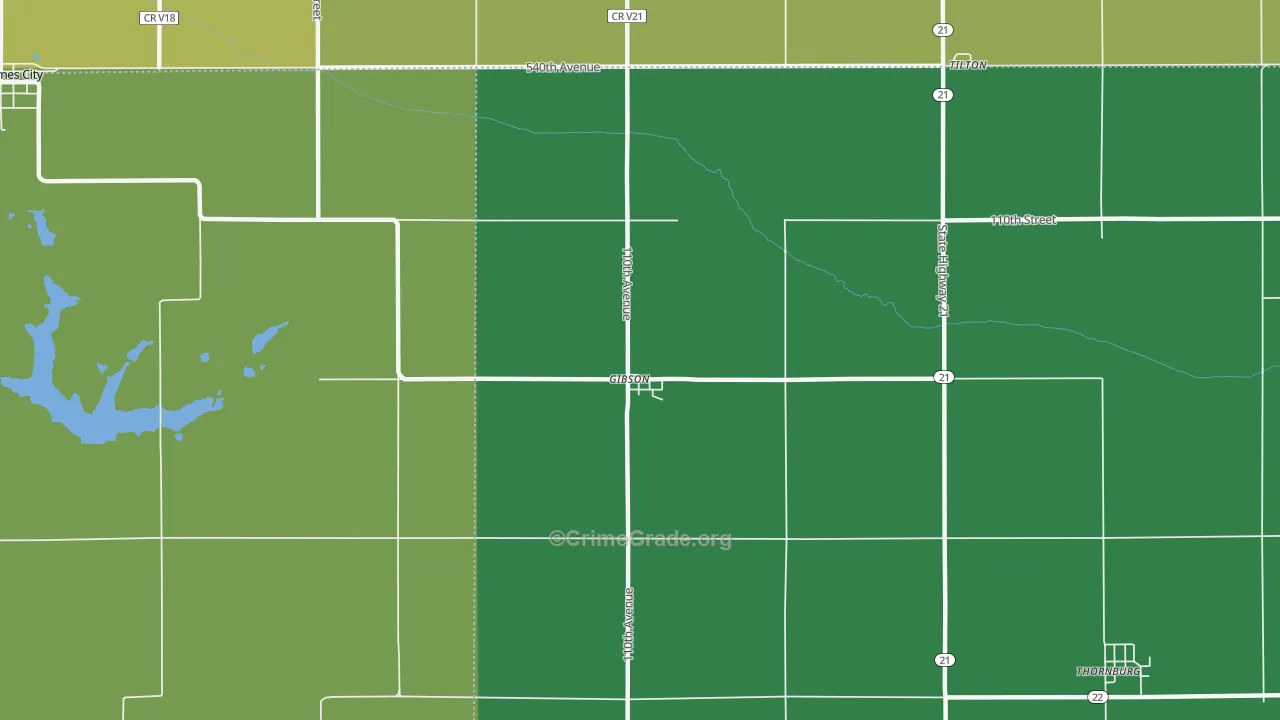 50104, IA Map of Vehicle Theft Rates