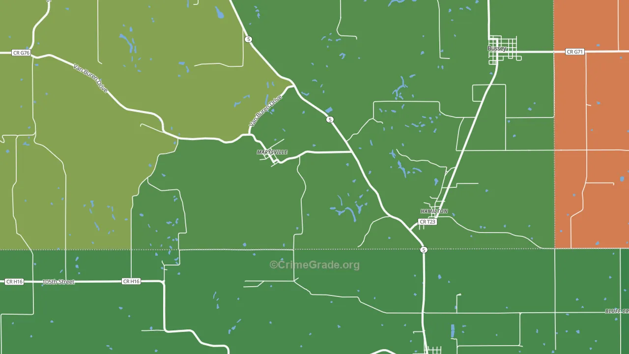 50116, IA Map of Vehicle Theft Rates