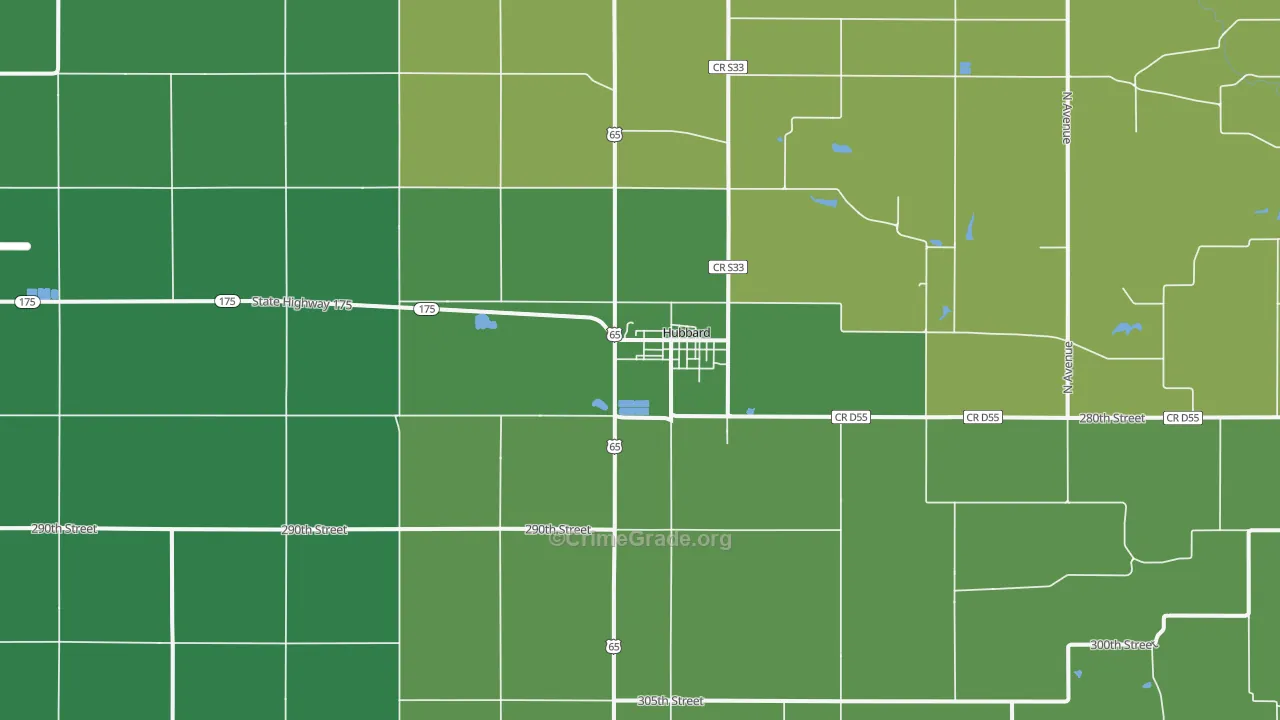 50122, IA Map of Vehicle Theft Rates