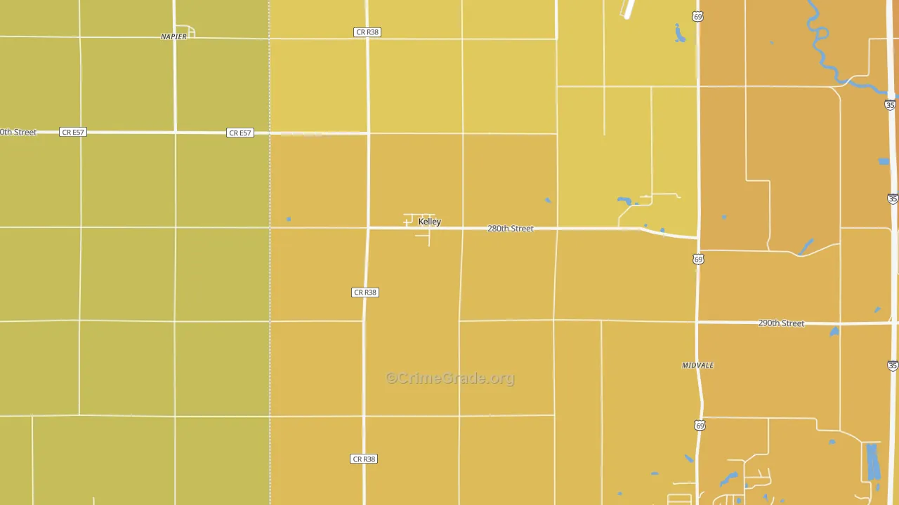50134, IA Map of Vehicle Theft Rates