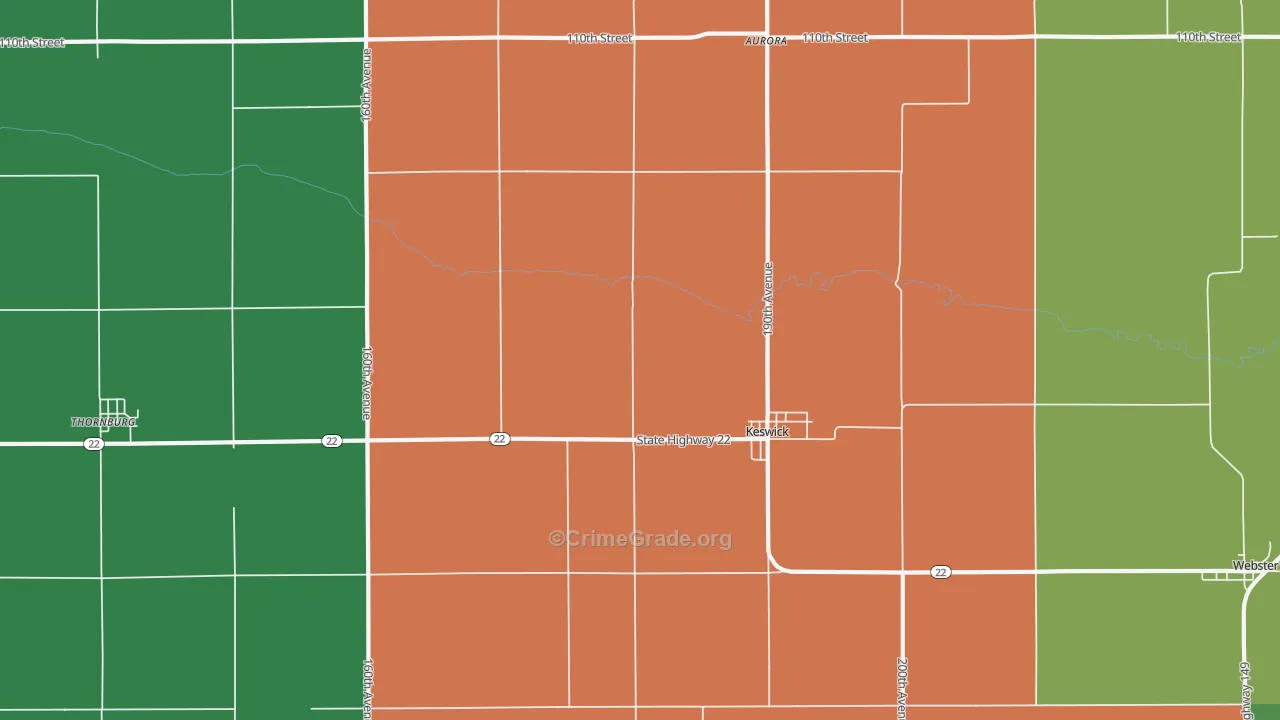 50136, IA Map of Vehicle Theft Rates