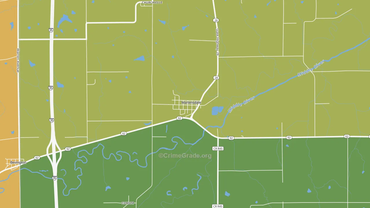 50160, IA Map of Vehicle Theft Rates