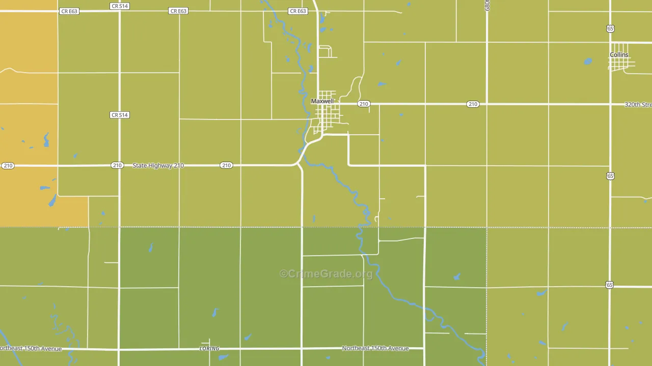 50161, IA Map of Vehicle Theft Rates
