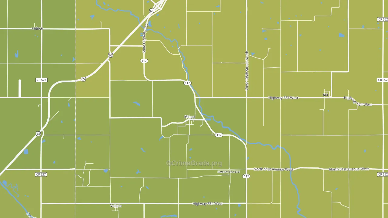 50168, IA Map of Vehicle Theft Rates