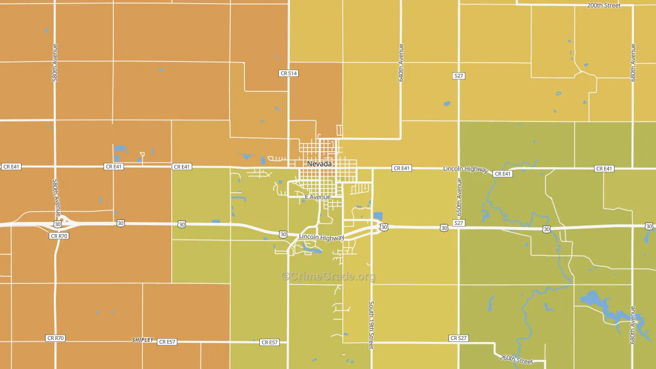50201, IA Map of Vehicle Theft Rates