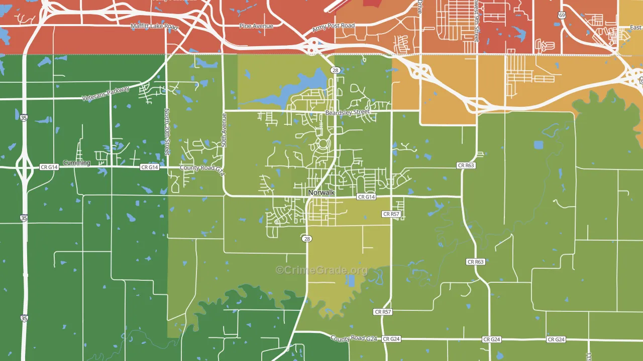 50211, IA Map of Vehicle Theft Rates
