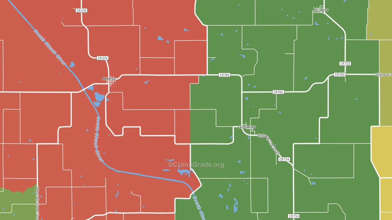 50232, IA Map of Vehicle Theft Rates