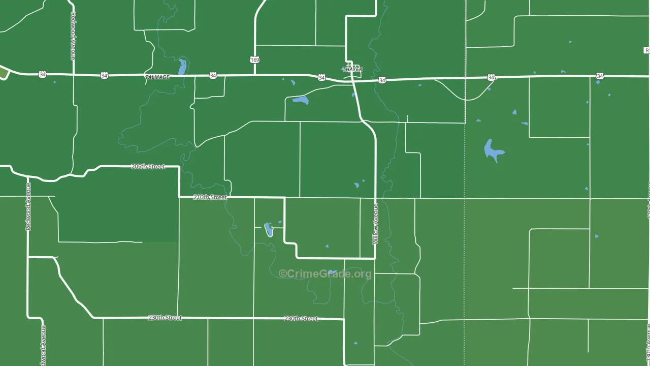 50254, IA Map of Vehicle Theft Rates