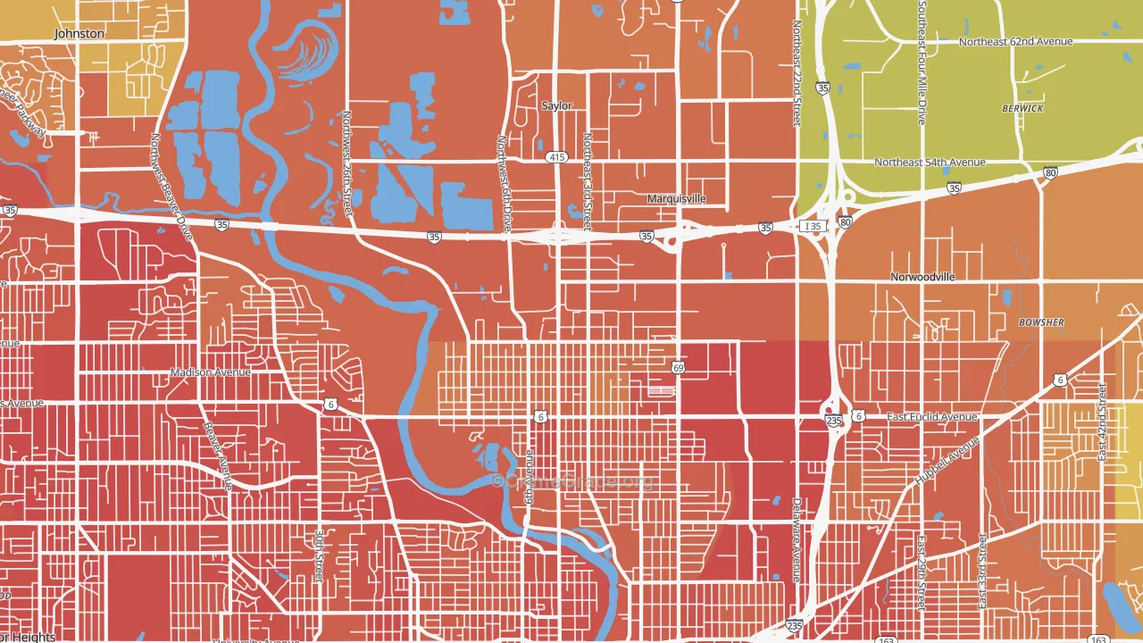 50313, IA Map of Vehicle Theft Rates