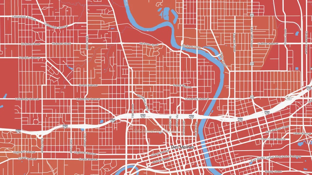 50314, IA Map of Vehicle Theft Rates