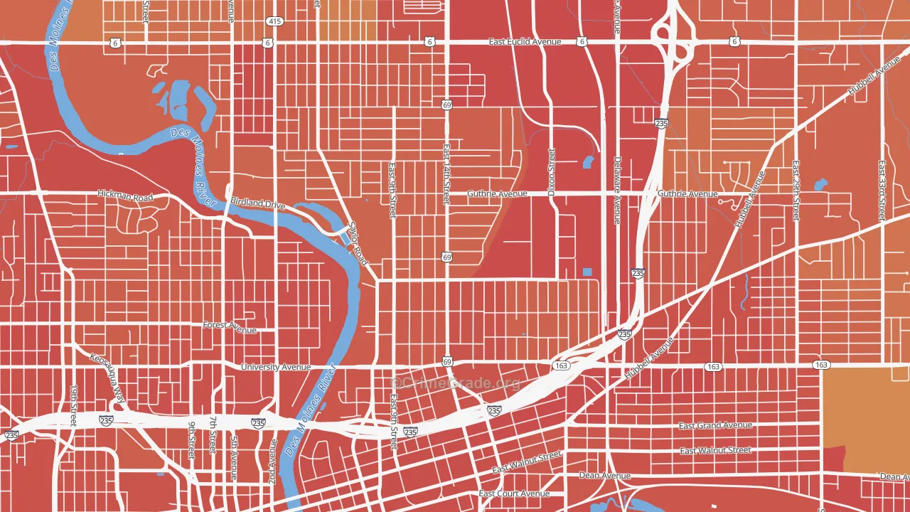 50316, IA Map of Vehicle Theft Rates