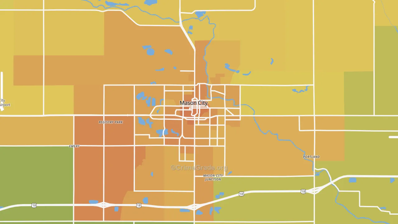 50401, IA Map of Vehicle Theft Rates
