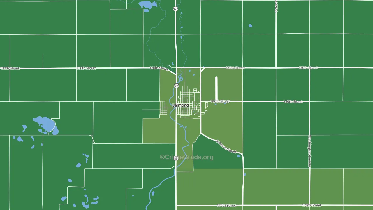50421, IA Map of Vehicle Theft Rates