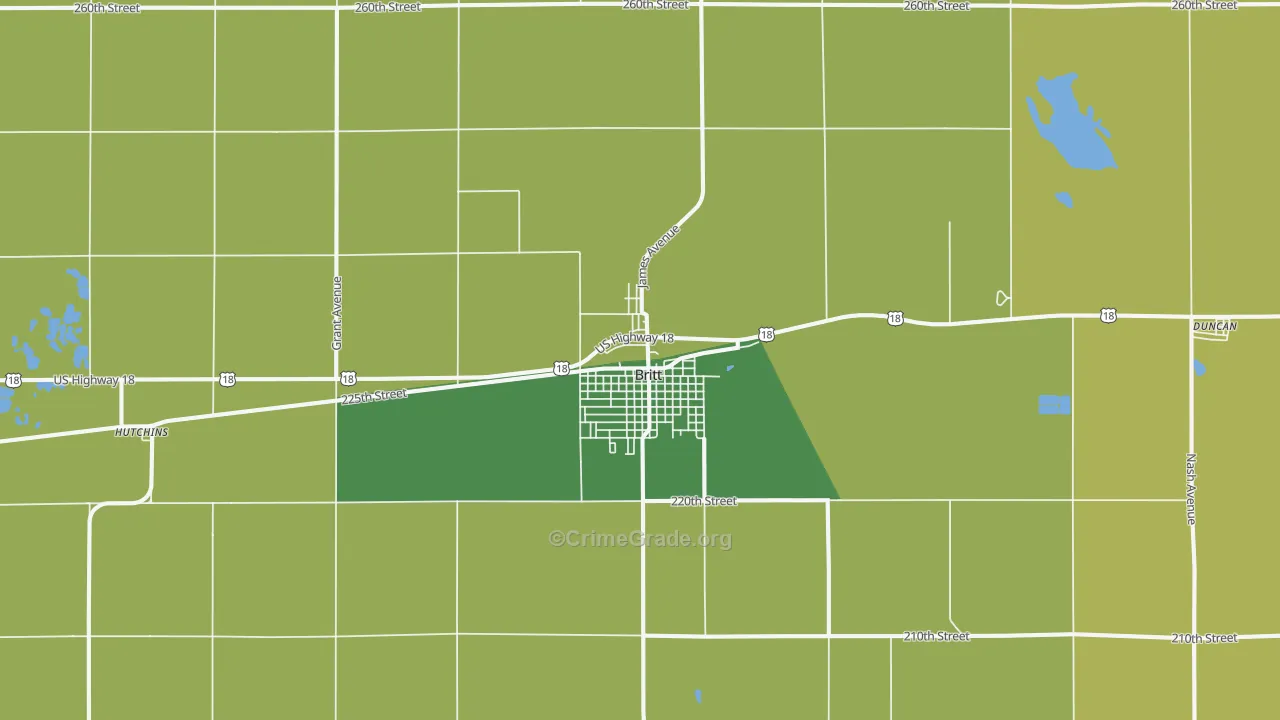 50423, IA Map of Vehicle Theft Rates