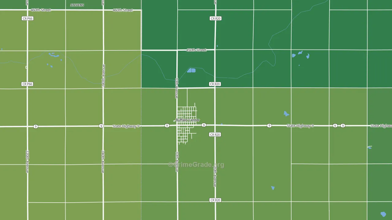 50424, IA Map of Vehicle Theft Rates