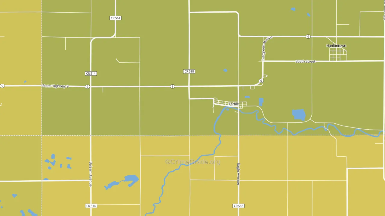 50434, IA Map of Vehicle Theft Rates