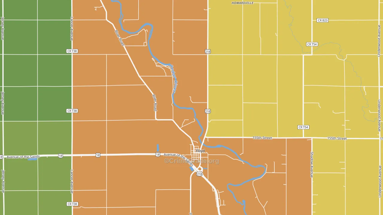 50435, IA Map of Vehicle Theft Rates
