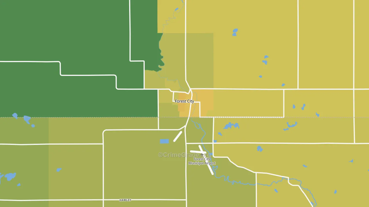 50436, IA Map of Vehicle Theft Rates